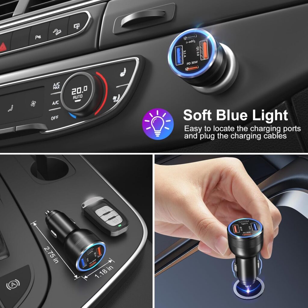 65W USB-C Car Charger with 4 Ports - Image 2